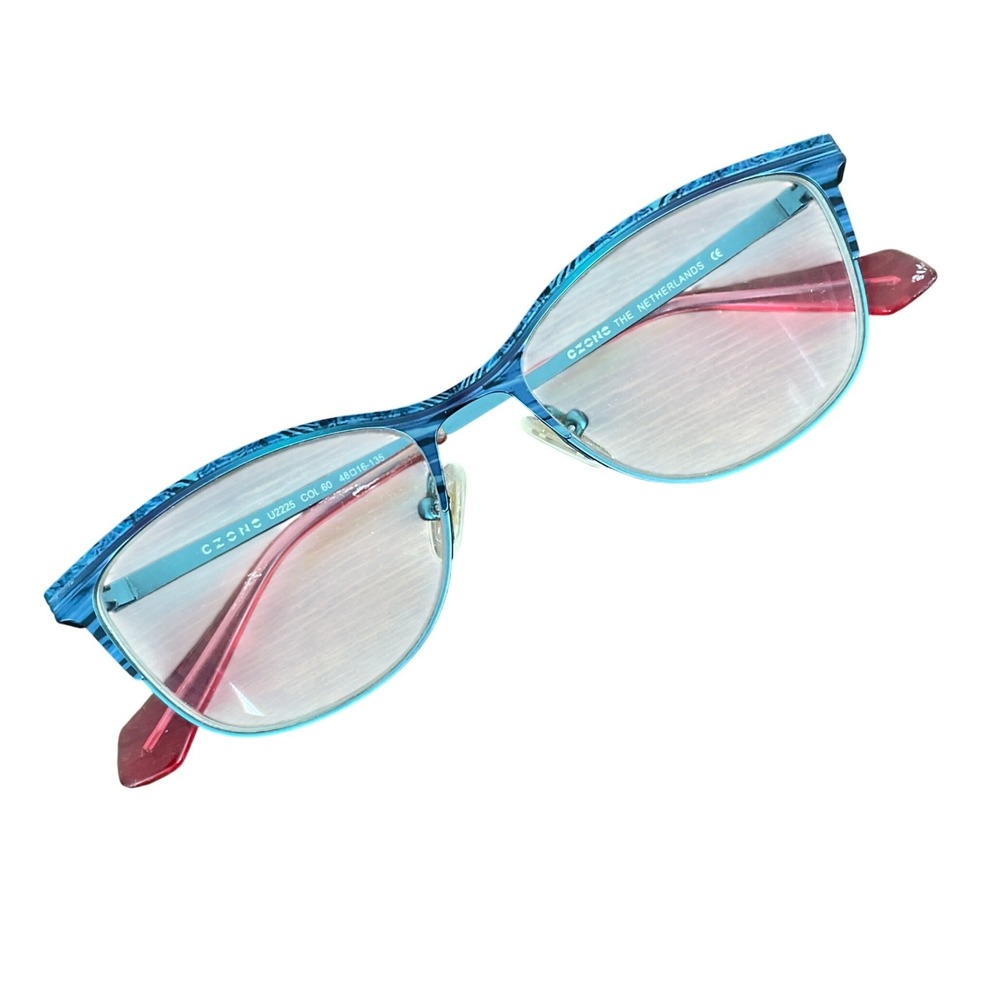 Czone Glasses Colorblock Pink‎ Blue Retro Mod Preppy U2225 Frames Only 48-16-135